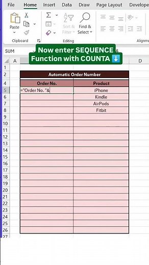 How to Automate Order Numbers in Excel