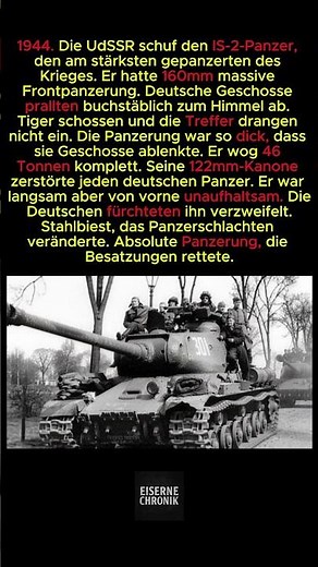 Sowjetische IS-2-Panzer hatten so dicke Panzerung, dass deutsche Geschosse abprallten