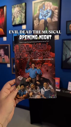 THANK YOU to everyone who joined us for opening night of Evil Dead The Musical! 💀🩸 You packed the house with laughter, screams, and… BLOOD. So. Much. Blood. 😈 Our killer cast and crew absolutely slayed it (pun intended), and we can’t wait to do it all again! Don’t miss your chance to join the mayhem — Evil Dead The Musical runs through November 16th! 🪓 🎟️ Grab your tickets now through the link in our bio. | Stageworks Theatre