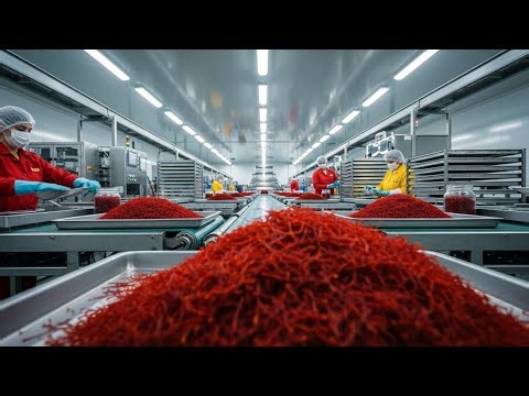 Inside the Saffron Harvesting & Processing Line (Full Process)