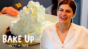 Alexandra Daddario, actress in HBO's 'The White Lotus', let Delish into her kitchen and showed us how to make her favorite chocolate chip pancakes. This "all-about-ease" recipe is sure to be a hit with kids and definitely a lazy morning go-to! Read more: http://dlsh.it/Achelcx | Delish
