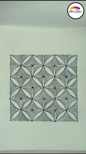 "Beautiful Geometric Line Art | Easy Pattern Drawing | Art by Dipu
