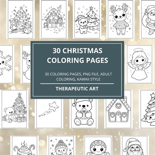 Realistic Christmas Coloring Pages for Adults – 30 Holiday Designs (printable PDF) - Etsy