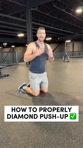 How to properly do diamond push-ups ✅ Diamond pushups are one of the best bodyweight exercises for building triceps, chest, and core strength. In this video, I break down the proper diamond pushup form step by step so you can get more results and do them properly. Here are some simple cues to help you out: ✅ Form a diamond/triangle with thumbs and index fingers. ✅ Get into the pushup position ✅ Keep elbows tucked at 30-45° from your sides ✅ Lower until chest nearly touches your hands, then press