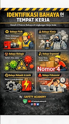 6 Jenis Bahaya K3 di Tempat Kerja | Bahaya Ergonomi. #ergonomics #safety #k3indonesia #education