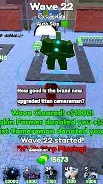 upgraded titan cameraman (UTCM) showcase in cameraman tower defense