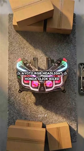 AYOTO VARIO CLICK V2 V3 125/150 LED headlamp Headlight assembly with RGB bluetooth APP control (rgb light click bi,) 🔥💯 #ayotobiledprojectorsetforhondaclick #ayotobiled #ayotobiledprojector #ayotobiledprojectorplugandplay #biledprojector