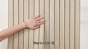 Beige Oak Wood Panels Peel and Stick 23.6"x197" 3D Textured Acoustic Wood Slats Panel for Wall Decor Thick Soundproof Wooden Slatted Panel Wallpaper for Bedroom Studio Bathroom Living Room