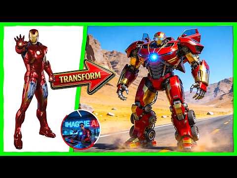 AVENGERS CAR TRANSFORM TO ROBOT TRANSFORMERS - VENGERS (marvel & DC) EPISODE 7 - WITH MR.JAL