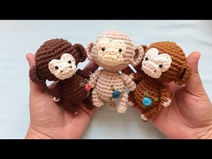 MONITO MONKEY AMIGURUMI - CÓMO HACER CARITAS Y BORDADO DE ROSAS