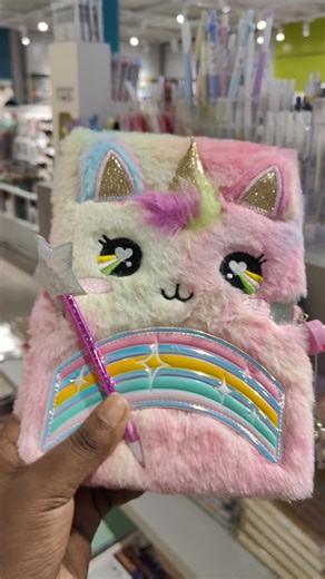 Plushy unicorn notebook with magic ward. #notebook #eidgift