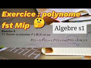 Exercice Algebre S1 Fst Mip chapitre polynome