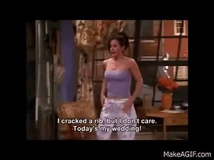 Monica - I'm getting married today! on Make a GIF