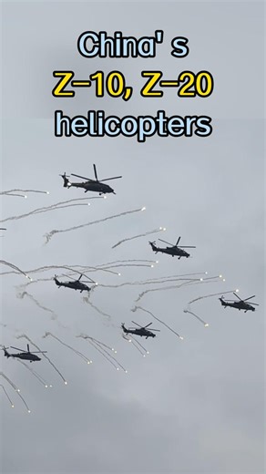 The Z-10 and Z-20 helicopters are in full flight at the 7th China Helicopter Exposition in Tianjin. The stunning aerial capabilities are a must-see. #helicopter #expo #aviation | China Xinhua News