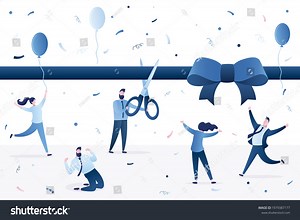 Ribbon Cutting Ceremony Boss Scissors Businessman Stock Vector (Royalty Free) 1979387177 | Shutterstock