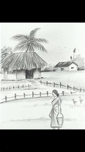 Pencil sketch scenery | Time Lapse Video #drawingforbeginners #drawing #drawingtutorial #scenery | Drawing Book