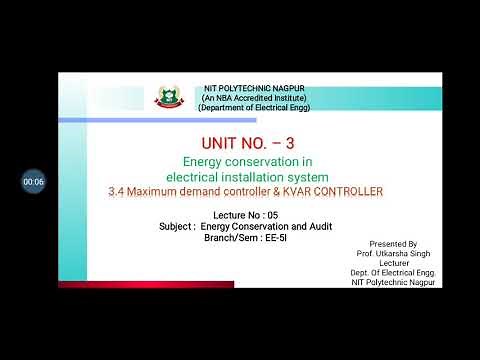 ECA(22525):LECTURE 05- Maximum Demand Controller and KVAR Controller