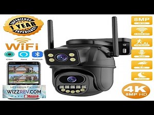 4K 8MP HD Wifi PTZ Camera Outdoor 4MP Dual Lens Dual Screen