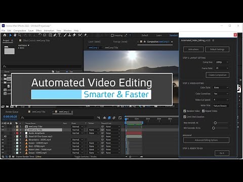 Automated Videos Editing In After Effects Extensions (Script) | No Worry All Automated | One Click
