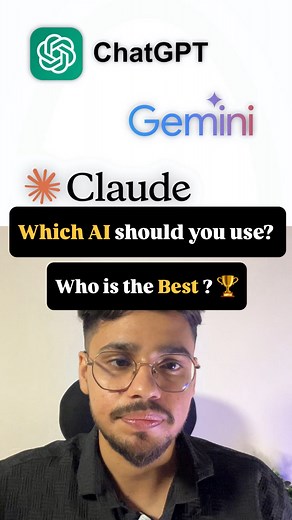 Pratham Kohli | Senior AI Engineer | Your Big Bro in Tech ❤️ on Instagram: "Which AI model is the best? 🏆 . . Comment ‘prompt’ to get the prompts I used along with the full website links I created in your DM ❤️ . . So that you can also evaluate who was the best according to you 💯 . . I tested these giants head to head 👇🏻 ChatGPT by Open AI 🔥 Gemini by Google, 👀 and Claude by Anthropic 🥵 to crown the ultimate coding champ! 👑 . . I pushed them from basic prompts to BRUTAL challenges, and O