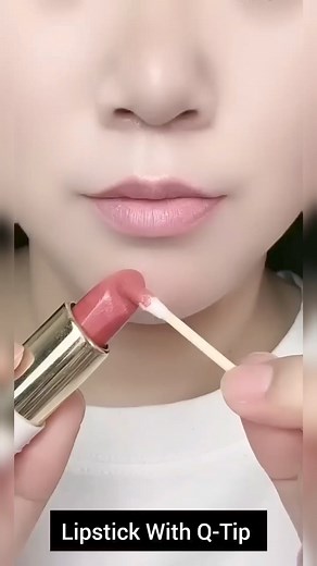Lipstick With Q-Tip #lipstick #hack #lipgloss | Javeria sarib