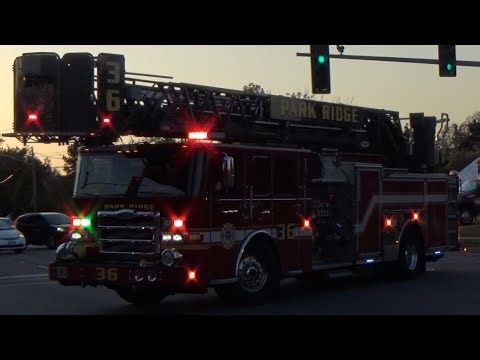 Park Ridge IL Fire Dept Tower 36 & Ambulance 36 Responding