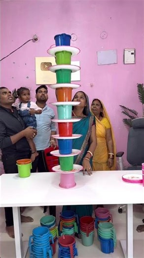 Building mug tower 🗼 waiting for the end 😜 #shorts