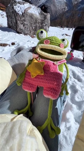 Vcrochet888 on Instagram: "Crochet frog bag again #crochet"