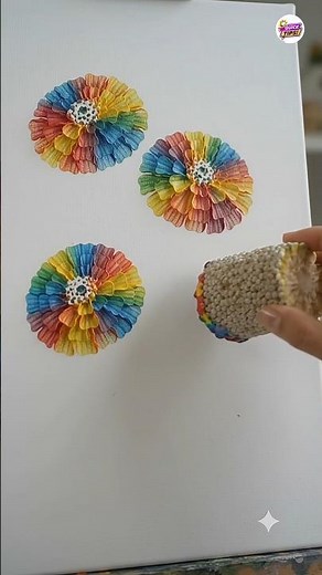 Amazing Colorful Flower Painting with Pearl Millet Cob | Art Tutorial #art #diy #youtubeshorts