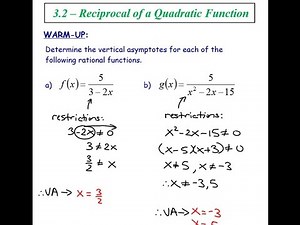 3.2 - Reciprocal of a Quadratic Function
