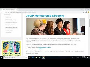 APAP Tutorial: How to search the APAP Membership Directory