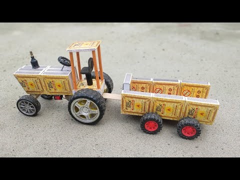 How to make matchbox tractor at home | Diy Mini tractor | Mini Tractor Science Project