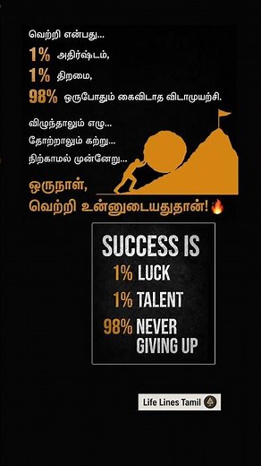 Success Motivational Quote | Inspirational | Tamil Motivation #Shorts | Life Lines Tamil