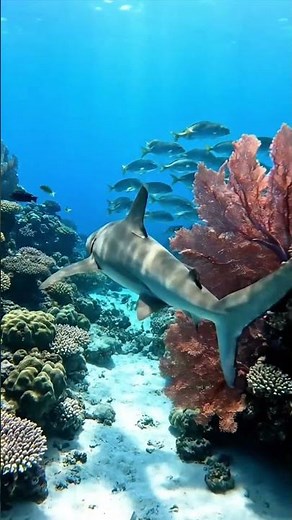 Shark Patrols the Vibrant Coral Reef! 🦈🐠 Underwater Paradise!