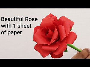 How to make Beautiful paper Rose with 1 A4 sheet of paper, easy