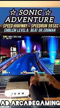 Sonic Adventure ☆Tails Speed Highway Speedrun 59 Seconds Level A Emblem Played On The Sega Dreamcast
