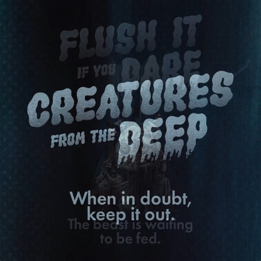 Beware the Dunny Dweller! Starve this toilet terror by exiling sanitary products, medications and condoms to the bin! When in doubt, keep it out! Learn more if you dare: www.unitywater.com/creatures-ddvideo #WhenInDoubtKeepItOut | Unitywater