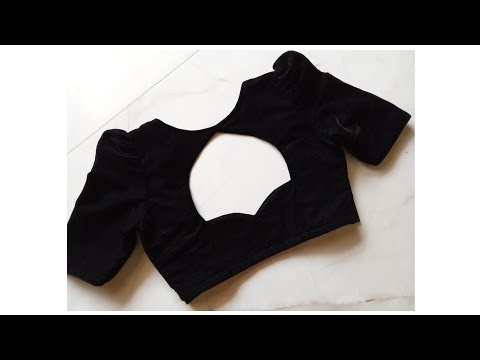 Simple and unique back neck part stitching/ Easy pattern pack neck blouse stitching