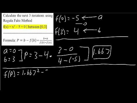 Regula Falsi Method-- 3 Iterations by Hand (example)