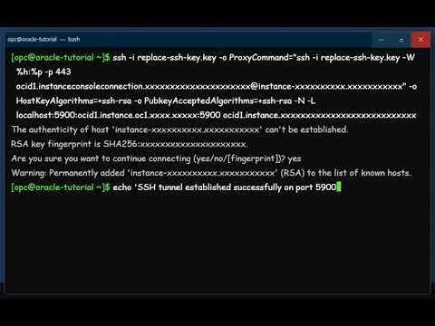 Connect to Windows Oracle Cloud Infrastructure Compute Instances using VNC Viewer with Secure Shell