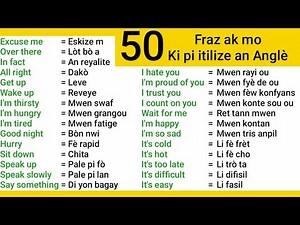 50 most used words and phrases in English - 50 mo ak fraz ki plis utilize an Anglè