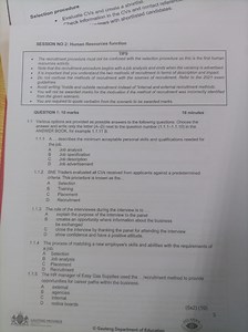 Multiple Choice Questions: Human Resource Selection & Recruitme... | Filo