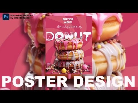 Donut Poster Design in Photoshop | Easy Photoshop Tutorial for Beginners