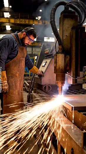 gas cutting machine, This machine uses a copy-cutting system. #SmartTechnology#MetalWorking