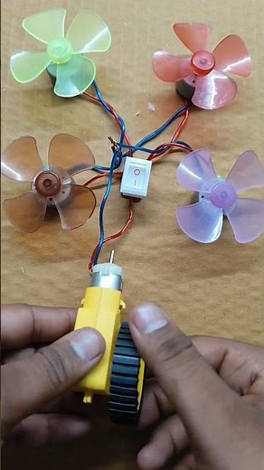 powering 4dc fan with dc gear motor #shortvideo #tech #diy