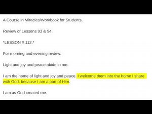 A.C.I.M. Workbook for Students Lesson 112