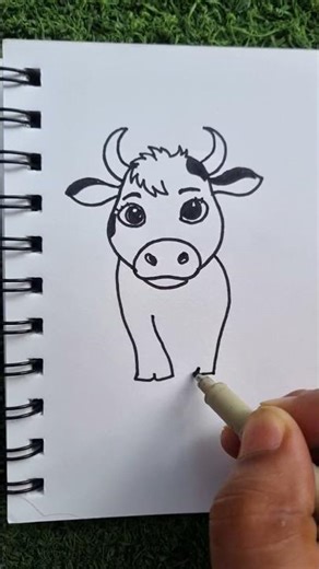 very simple and cute cow drawing #viral #art #shorts