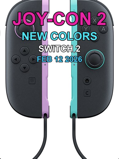 Joy-Con 2 NEW COLORS dropping Feb 12 2026! Light Purple (L) Light Green (R) Built-in magnets Mouse mode with side sensor C Button for GameChat $99.99 USD More on ryuarcade.com Follow @ryuarcade for more gaming content! Music: burn-night by Keyframe_Audio #JoyCon2 #Nintendo #Gaming #Switch2