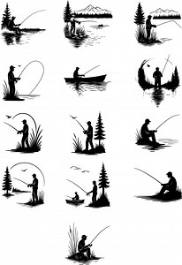 Fishing Lake Scene PNG SVG Bundle: Relaxing Nature Design (digital Download) - Etsy