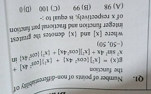 Q1. Number of points of non-differentiability of the function \... | Filo